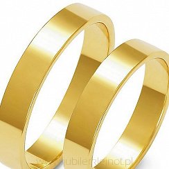 Obrączki złote próby 585. Szerokość 4mm, przekrój płaski