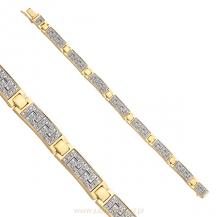 Bransoletka złota próby 585 z cyrkoniami 