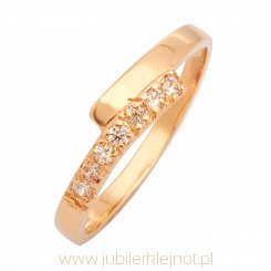 Pierścionek złoty próby 585 z cyrkoniami 