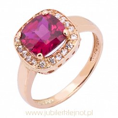 Pierścionek złoty z cyrkoniami próba 585