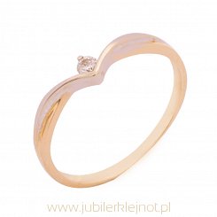 Pierścionek złoty z brylantem