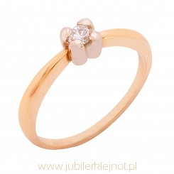 Pierścionek złoty z brylantem