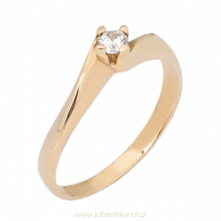 Pierścionek złoty z cyrkoniami próba 585