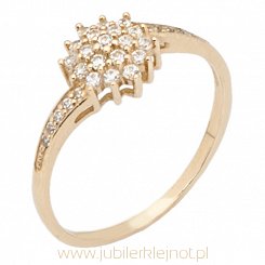 Pierścionek złoty z cyrkoniami próba 585