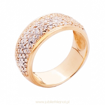 Pierścionek złoty z cyrkoniami próba 585