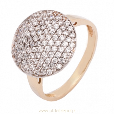 Pierścionek złoty z cyrkoniami próba 585