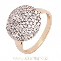 Pierścionek złoty z cyrkoniami próba 585