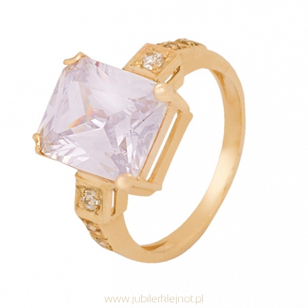 Pierścionek złoty próby 585 z cyrkoniami 