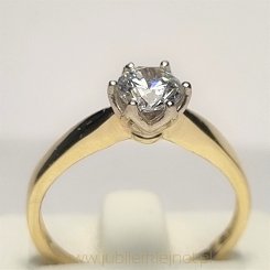 Pierścionek złoty z brylantem 0,65CT