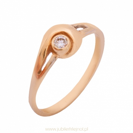 Pierścionek złoty z brylantem