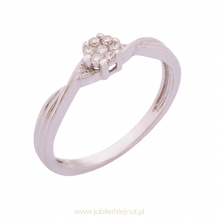 Pierścionek złoty z brylantami