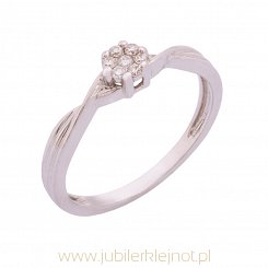 Pierścionek złoty z brylantami