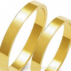 Obrączki złote próby 585. Szerokość 3mm, przekrój płaski