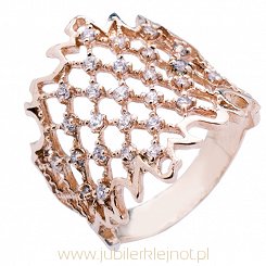 Pierścionek złoty z cyrkoniami próba 585