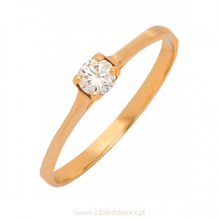 Pierścionek złoty próby 585 z cyrkoniami 