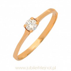 Pierścionek złoty próby 585 z cyrkoniami 