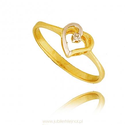 Pierścionek złoty z cyrkonią próba 585 