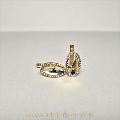 Kolczyki próba złota 585 z cyrkoniami angielskie zapięcie