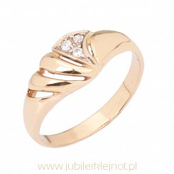 Pierścionek złoty z cyrkoniami próba 585
