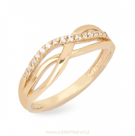 Pierścionek złoty z cyrkoniami próba 585  KL382