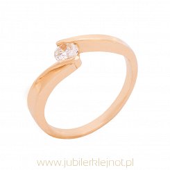 Pierścionek złoty z brylantem