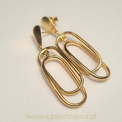 Kolczyki wiszące próba 585 "Spinacze"