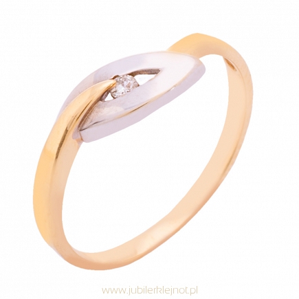 Pierścionek złoty z brylantem