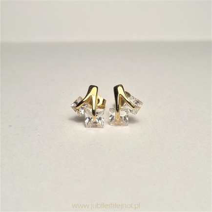 Kolczyki próba złota 585 cyrkonie