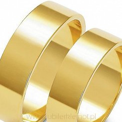 Obrączki złote próby 585. Szerokość 6mm, przekrój płaski