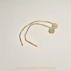 Kolczyki przeciągane próba 585