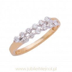 Pierścionek złoty z brylantami