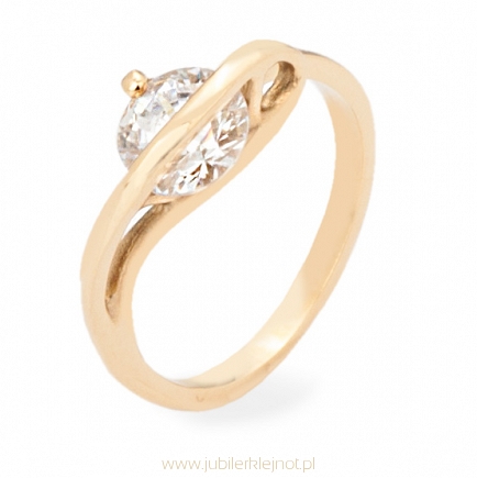 Pierścionek złoty z cyrkonią próba 585