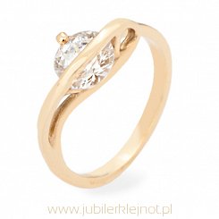 Pierścionek złoty z cyrkonią próba 585