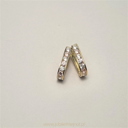 Kolczyki próba złota 585 z cyrkoniami angielskie zapięcie