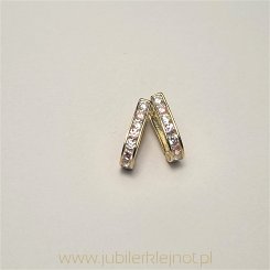 Kolczyki próba złota 585 z cyrkoniami angielskie zapięcie