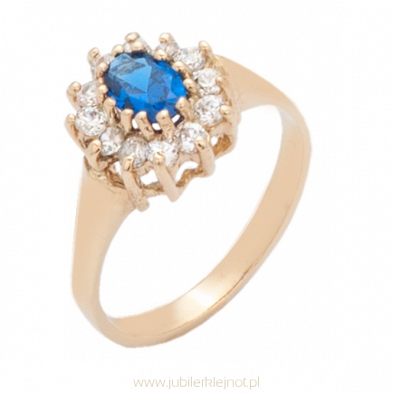 Pierścionek złoty z cyrkoniami próba 585