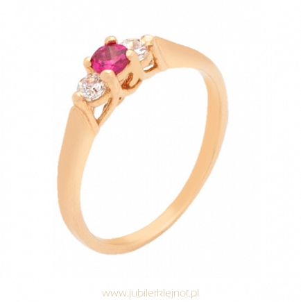 Pierścionek złoty z cyrkoniami próba 585 KLN002