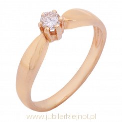 Pierścionek złoty z brylantem