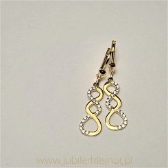 Kolczyki wiszące próba 585 z cyrkoniami