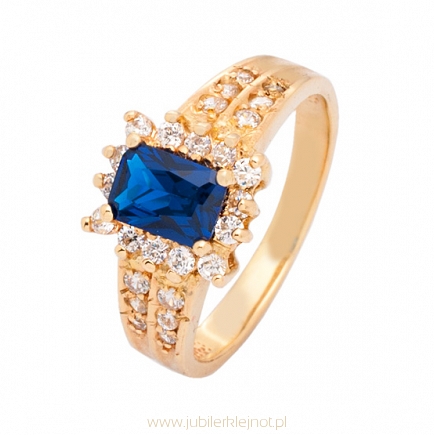 Pierścionek złoty z cyrkoniami próba 585